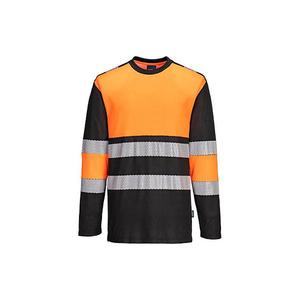 Portwest-PW312OBRXXXL PW3 Hi-Vis เสื้อยืดผ้าฝ้ายสวมใส่สบาย Class 1สีส้ม/ดำ-5036108391127 HI-VIS ชุดทำงาน - Product Image 1