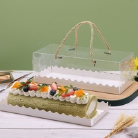 Mini tranche unique petite boîte triangulaire de tranches de gâteau multiples avec poignée gâteau Mousse boîte à gâteau Sandwich rouleau suisse