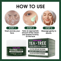 Crème Visage Personnalisée au Théier avec LOGO – Arbutine, Glycérine, Acide Salicylique, Acide Hyaluronique – Hydratante, Apaisante, Anti-Acné, Réparatrice Cutanée