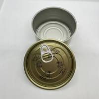 Boîtes en étain avec couvercle à anneau de traction pour le stockage de la viande, diamètre 83*hauteur 42 mm, 190 g, vente en gros