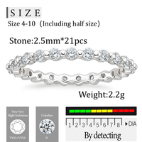 Bagues en argent sterling 925 plaqué rhodium OAHLAN Fine Jewelry avec moissanite de qualité D VVS1 2,5 mm pour femmes, cadeau de mariage ou de fiançailles