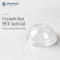 Offre Spéciale ZMH PACK Couvercles en plastique PET transparents de 95 mm, design dôme plat motif ours, personnalisables pour café, bubble tea et boissons froides