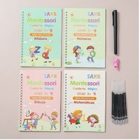 Cuaderno de ejercicios de escritura en inglés para niños, con ranuras para practicar la escritura, ideal para viajes, tamaño A5, encuadernación en espiral, venta al por mayor