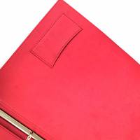 Carpeta de cuero PU para oficina, carpeta de archivos con Clip, cubierta dura personalizada, carpeta de anillas de 4 agujeros, carpeta de archivos de bolsillo, carpeta de anillas para oficina