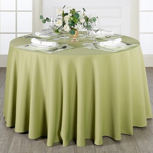 Sıcak satış kabul özelleştirilmiş tasarımlar büyük olaylar çim yeşil restoran düğün parti için yuvarlak Polyester masa örtüsü - Product Image 1