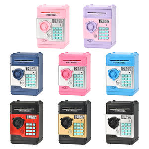 <span class=keywords><strong>Mini</strong></span> distributeur automatique de billets pour enfants, détecteur d'empreintes digitales, mot de passe pour tirelire en plastique, jouet cadeau - Product Image 1