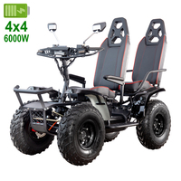 Scooter électrique tout-terrain robuste 6000W à 2 places avec gros pneus, pour personnes à mobilité réduite, 4 roues motrices, batterie lithium 60V 50Ah, vitesse maximale 65 km/h