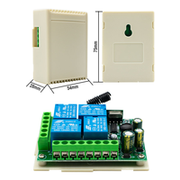Module Récepteur Relais Sans Fil Universel Intelligent QD 4 Canaux 12V DC 433MHz, Courant Max 10A, pour Système Domotique Compatible Alexa