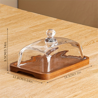 Moule à gâteau en bambou transparent, présentoir anti-poussière, plateau en bambou, ustensiles de cuisine, boîte de rangement avec couvercle en acrylique, décor de cuisine