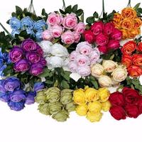 Bouquet de roses artificielles à 7 têtes pour la décoration de mariage et les fournitures, bouquet de mariée, décoration de fête à domicile