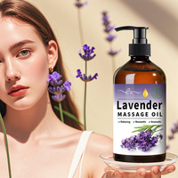 Huile Essentielle de Lavande 500ml en Gros, Huile de Massage Biodégradable Écologique à la Glycérine pour Hommes, Huile Corporelle Hydratante pour la Peau