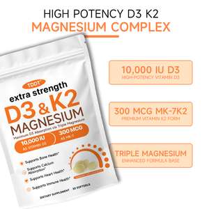 Cápsulas Blandas de Magnesio D3 K2 Extra Fuertes, Suplemento Dietético de Vitamina D3 y MK-7 con Aceite de Coco, 30 Cápsulas Blandas - Product Image 3