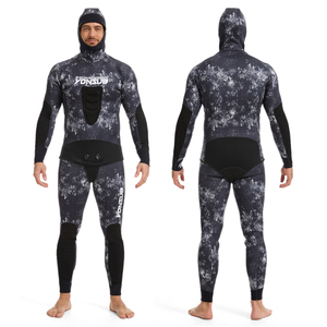 Muta da Sub Personalizzata Mimetica per Pesca Subacquea, Muta in Neoprene a 2 Pezzi per Apnea e Pesca - Product Image 2