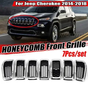 Rejillas Delanteras de ABS para Jeep Cherokee 2014 2015 2016 2017 2018, Rejilla Deportiva Exterior - Product Image 1