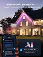Lumières extérieures permanentes 50ft RGBIC Lumières extérieures avec 36 lumières LED IP67 Étanche 100 Modes de scène avec 40lm Blanc
