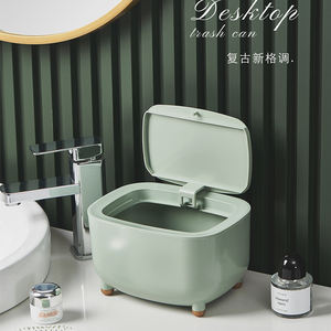 سطح المكتب الصحافة نوع علبة مهملات الإبداعية المنزلية متعددة الوظائف علب قمامة صغيرة مع غطاء مكتب سلة التخزين - Product Image 5