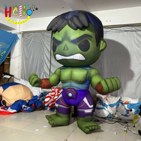Accessoires de défilé publicité énorme héros personnage de dessin animé gonflable homme de muscle gonflable vert