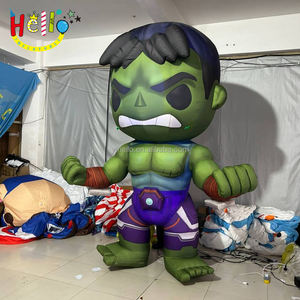 Accessoires de défilé publicité énorme héros personnage de dessin animé gonflable homme de muscle gonflable vert - Product Image 6