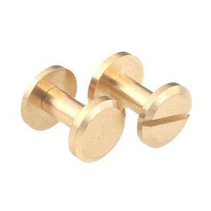 Messing-Flachkopf-Schlitzschrauben für Ledergürtel, Albumbindung, dekorative Nieten mit Zylinderkopf, M3 M4 M5 Größen - Product Image 4