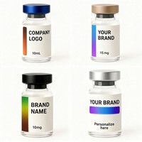Étiquette de flacon à finition mate estampée à chaud, spécification unique, petite taille, pour flacon en verre pharmaceutique