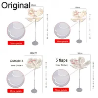 Lampu LED Tenaga Surya Tahan Air Dekorasi Kelopak Bunga Peony Pengaturan Tempat Pernikahan Plastik