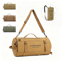 Sac de sport et de voyage unisexe grande capacité pour la randonnée en plein air, la gym et le yoga, en toile de coton, style seau, décontracté, mode et rétro