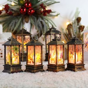 <b>Christmas</b> Plastic Lantern Candlestick Led Lamp Night Light Snowman <b>Santa</b> Claus Decoration Desktop 5*5*13Cm Party Favor - Product Image 2