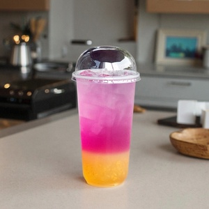 <strong>China</strong> Factory Custom Print logo Boba <strong>Plastic</strong> <strong>Cup</strong> Thick Hard Bubble Tea <strong>Cup</strong> 16oz 24oz Smoothie Juice Coffee <strong>Plastic</strong> <strong>Cup</strong> with Lid - Product Image 3