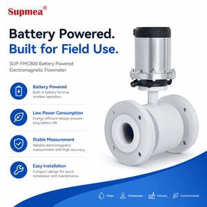 Vente en gros de débitmètres électromagnétiques sans fil <span class=keywords><strong>4G</strong></span> à alimentation par batterie Supmea FMC800, <span class=keywords><strong>mesure</strong></span> bidirectionnelle, précision +/-0,5%, métal - Product Image 4