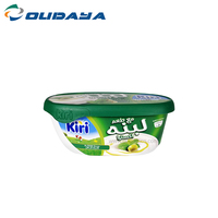 500ml vente en gros personnalisation impression IML récipient de forme ovale avec couvercle fromage beurre boîte à crème glacée avec couvercle