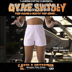 กางเกงขาสั้นเอวสูงสำหรับผู้หญิง ทรงสปอร์ต ระบายอากาศได้ดี ทรงหลวม เอวยางยืด น้ำหนักเบา เหมาะสำหรับออกกำลังกาย ซับในแห้งเร็ว สไตล์ฮิปฮอป - Product Image 2