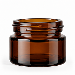 Frasco de vidrio ámbar premium de 25 ml con tapa de rosca para miel, especias, cosméticos, velas. Logotipo personalizado disponible. - Product Image 1