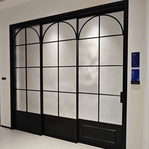 Puerta Corredera de Vidrio Templado para Interiores, Aislamiento Térmico Low-E, para Sala de Estar y Dormitorio, Venta Directa de Fábrica, Deioux Wholesale - Product Image 1