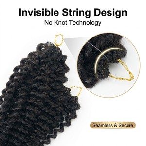 Extensions de <span class=keywords><strong>cheveux</strong></span> humains <span class=keywords><strong>Afro</strong></span> Kinky Curly au crochet, 12A, vierges bruts, pré-bouclées, nœuds miracle, ficelle invisible, pour tressage, 4A - Product Image 1