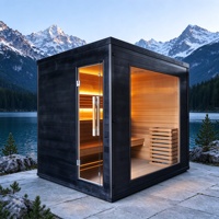 Ruang Sauna Luar Ruangan Langsung dari Pabrik, Kabin Sauna Uap Basah Kayu Cedar Merah Hemlock untuk Spa Taman Belakang Rumah