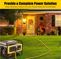 Kabel Generator 50 Amp dan Kotak Inlet Daya Pra-Bor, 14-50P ke SS2-50R (50Ft), Kabel Ekstensi Generator