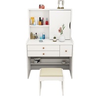 Meuble de rangement moderne à rabat avec coiffeuse intégrée, multifonctionnel pour chambre à coucher, petit appartement, table de maquillage de chevet