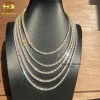 Prêt à expédier, vente chaude, grand stock, collier et bracelet tennis en argent sterling 925, bijoux glacés, chaîne tennis en moissanite