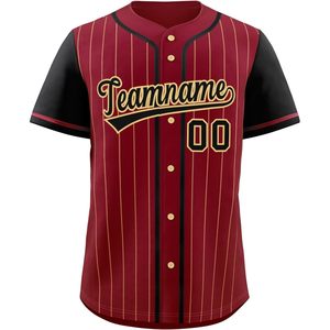 Maillot de baseball personnalisé à rayures fines, chemise boutonnée, uniforme sportif personnalisé, unisexe adulte, anti-humidité - Product Image 1