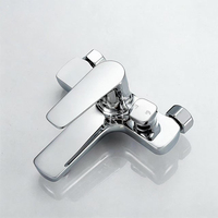 Ensemble de robinetterie de douche moderne en laiton chromé, vente en gros d'usine, mitigeur à levier unique, double fonction, avec cartouche céramique, jet de massage et pluie