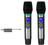 Système de microphones sans fil UHF double OEM personnalisé avec affichage numérique pour karaoké, KTV et haut-parleur