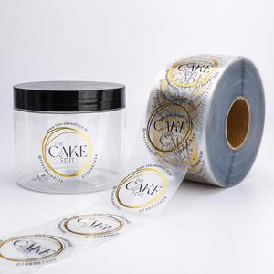 Etiquetas Adhesivas Transparentes Personalizadas, Ecológicas e Impermeables con Logotipo en Dorado, Etiquetas de Vinilo Transparente para Envasado de Tiramisú - Product Image 5