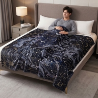 Plaid en flanelle tricotée respirant, léger, doux et chaud pour sieste au bureau, pour chaise, canapé, bureau, utilisation toutes saisons