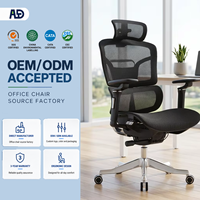 Chaise de bureau ergonomique en maille chromée moderne de qualité supérieure avec accoudoirs 6D et soutien lombaire – Vente en gros