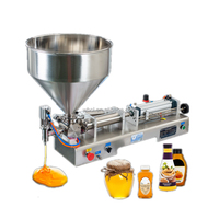 Machine de remplissage semi-automatique à 2 buses de 10 à 5000 ml pour huile, ketchup, chocolat, miel, beurre de cacahuète, crème et pâte
