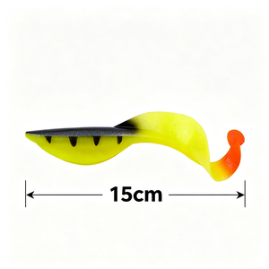 เหยื่อปลอมแบบนิ่ม 15 ซม. 15 สี รุ่น T-Tail Swimbait สำหรับตกปลาแบส วอลอาย หางสีดำ สมจริง เหมาะสำหรับตกปลาทะเล - Product Image 2
