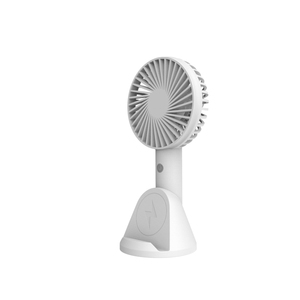 พัดลมตั้งโต๊ะไร้สายขนาดเล็กพร้อมที่ชาร์จในตัว  วัสดุหวาย  ลำโพงบลูทูธ - Product Image 5