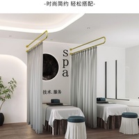 Support de rideau pliable en tissu en forme de U pour lit de physiothérapie de salon de beauté moderne, idéal pour entrepôt et chambre à coucher