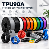 Filament d'imprimante 3D flexible TPU90A de 1,75 mm, souple et élastique pour l'impression 3D FDM, joints, bracelets de montre, coques de téléphone