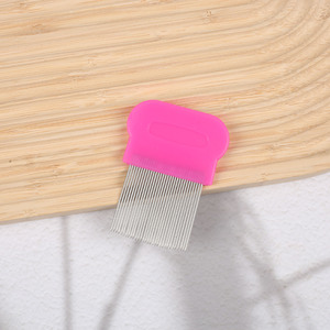 Sisir Hewan Peliharaan Baja Anti Karat Plastik Biru Tua Biru Muda Hijau Pink Kemasan Kantong OPP - Product Image 2